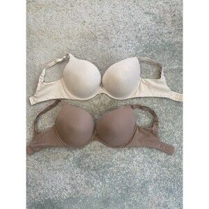 Set (2) SKIMS Fits Everybody T-Shirt Bras Set 34DDD & 36DDD Underwire Tan